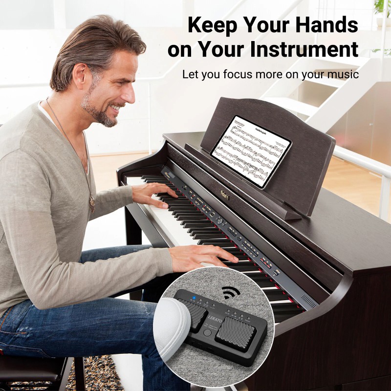 LEKATO Wireless Buletooth Page Turner Wireless Foot Pedal Music Page