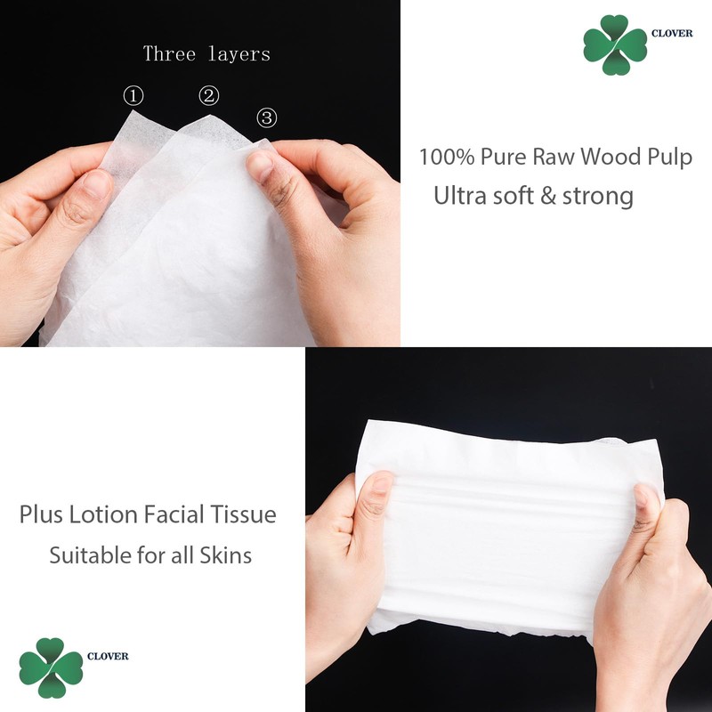 CLOVER Travel Tissues 3-Ply Facial Tissues & Car Tissues -