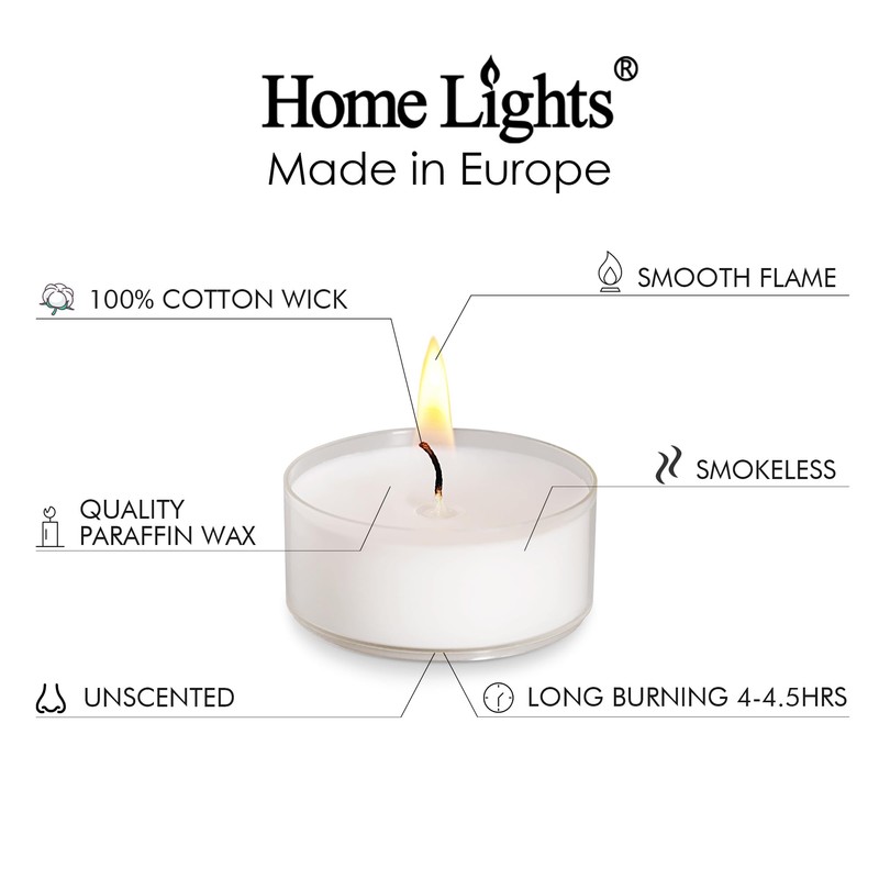 Tealight Candles, Giant 100,200,300 Bulk Packs, 4-4.5 Hrs White Unscented