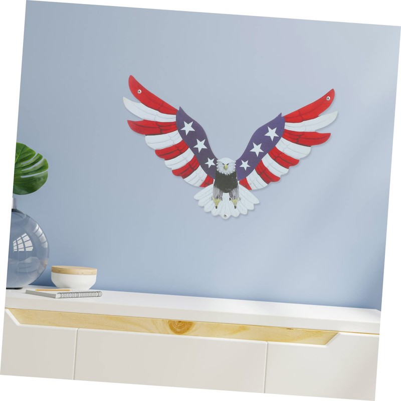 WOONEKY Metal Eagle American Flag Wall Decor Patriotic Wall Art