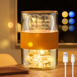 Touch Bedside Table Lamp Acrylic Night Light Valentines Day Gifts,3 Way Dimmable Touch Control Table Lamps USB Rechargeable LED Desk Lamp Decor for Birthday Anniversary Romantic Gifts for Bedroom