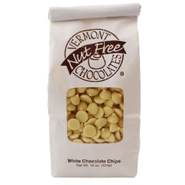 Vermont Nut Free Chocolates Baking Chips (White Chocolate) 16 Ounces, 2 Bags