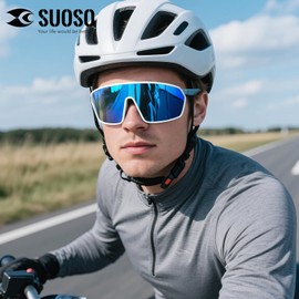 Sports Cycling Sunglasses for Men: UV400 Protection Wrap Around Sun Glasses for Women Running Baseball Bike TR90