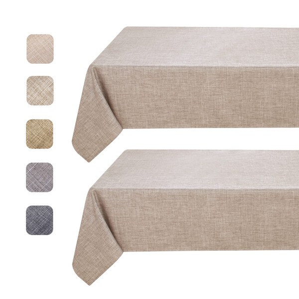 Fitable Nature Faux Linen Tablecloths Rectangle 60 x 84 Inch