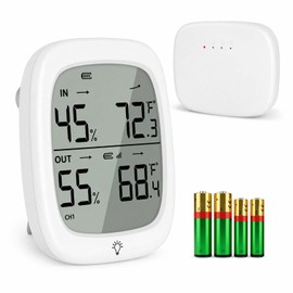 RUIKORING Wireless Indoor Outdoor Thermometer Hygrometer, 330 ft Sensor