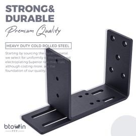 Door Barricade Brackets, Btowin VCF Pack of 2 U Angle Metal Bracket Security Door Lock Metal Angle for 2 x 4 Lumber Reinforced Door Locks Outer & Inner Swing Doors Gates