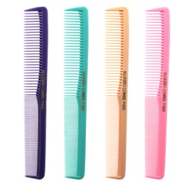 Allegro Combs 400 Barber Combs Set, 4 Multicolor Nitrile Rubber Hair Stylist Combs for Hair Cutting, Pocket Combs for Men and Women, Disinfectable Combs for Salon and Home Use, Styling Combs