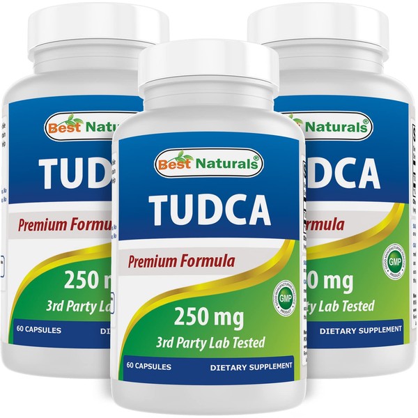 Best Naturals TUDCA 250mg (Tauroursodeoxycholic Acid) - 60 Veg Capsules - 2 Months Supply (60 Count (Pack of 3))