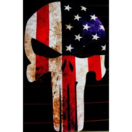 Avery Hi-Performance PUNISHER SKULL BIG! USA FLAG VINYL DECAL STICKER FOR CAR/TRUCK BACK WINDOW