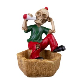 7.75" Medium Rasta Jamaican Man Holding Bowl Polyresin Ashtray Decoration | #12