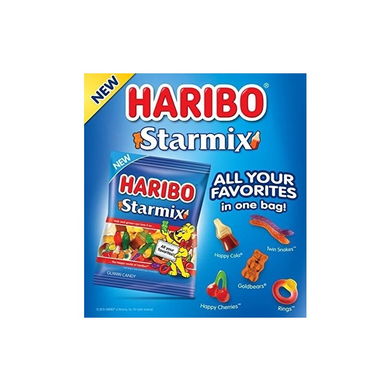 Haribo Starmix Gummi Candy, 4 oz [Pack of 6]