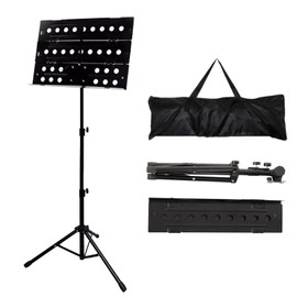 Portable Music Stand for Sheet Music 31~57in Adjustable Height Professional Foldable Lightweight Sheet Music Holder with Carrying Bag Strong and Stable for Guitar Violin Choir Orchestra Band