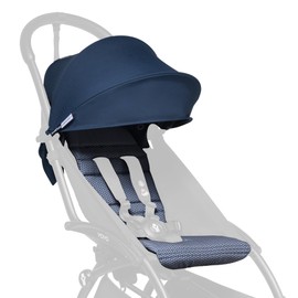 BABYZEN YOYO 6+ Color Pack, Air France Blue - Textiles Only: Seat Cushion, Matching Canopy & Zippered Back Pocket - Requires YOYO2 Frame (Sold Separately)