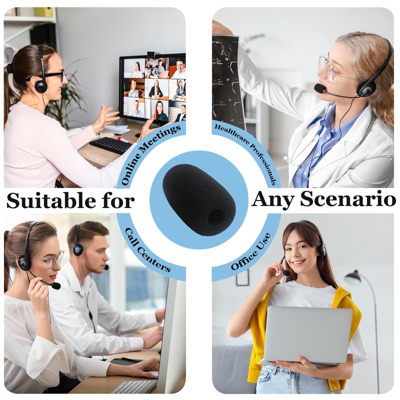 AKSONMN 18 Pack Mini Foam Windscreen for Headset Microphone -