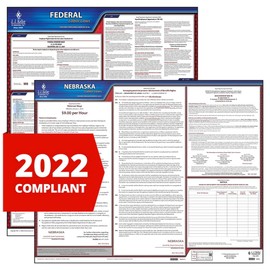2022 Nebraska and Federal Labor Law Poster Set (English, NE State) - OSHA Compliant Laminated Posters