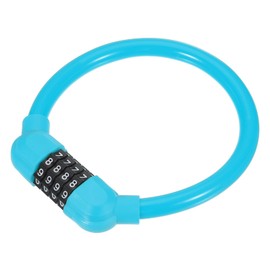 MECCANIXITY 0.5 Feet x 1/2 Inch Bike Lock Cable, 4 Digit Resettable Combination Security Cable Lock Self Coiling Cable Lock Bike Bicycle Lock Combination Portable Lock Blue Pack of 1