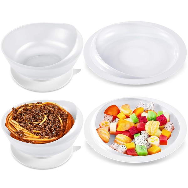 Spill Proof Scoop Plate and Bowl with Suction Base, Suction