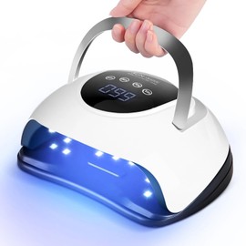 LED Nail Lamp 220W for Gel Nails Fast Curing Dryer with 57pcs Lamp Beads 4 Timers Professional UV Light for Home Salon Nail Art Tools(White)