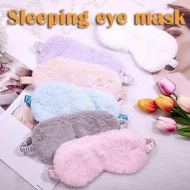 AKOAK 1 Pack Plush Sleep Eye Mask, Soft and Comfortable, Breathable Light Blocking Sleep Protector, Suitable for Adults, Children, Birthday Party Gifts (Sky Blue)