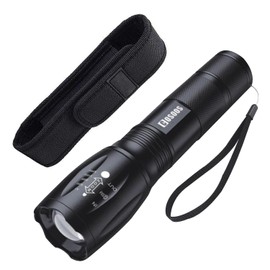 COSOOS Torcia LED Potente Professionale, Elettrica Torcia con Fondina, 5 Modalit? Zoomabile, IPX4 Impermeabile Torcia Tattica Militare per Campeggio, Escursione, Outdoor, Emergenza