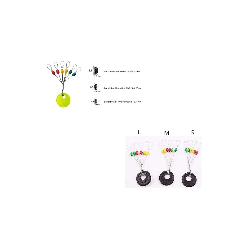 Milepetus Pack of 300/600 Rubber Fishing Bobber Stoppers, 6 in