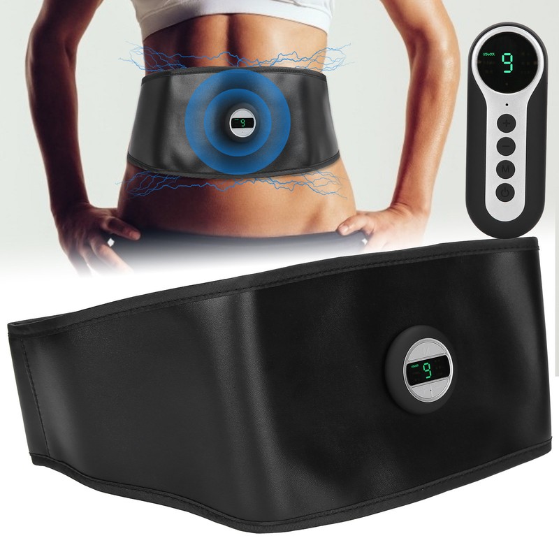 Smart Abdominal Muscle Trainer TENS PU Leather Slimming Belt Rechargeable