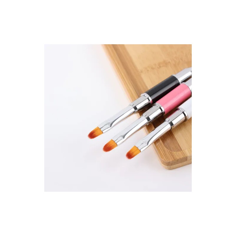 4 Pinceles Para Uñas Polygel/acrigel Doble Con Espátula