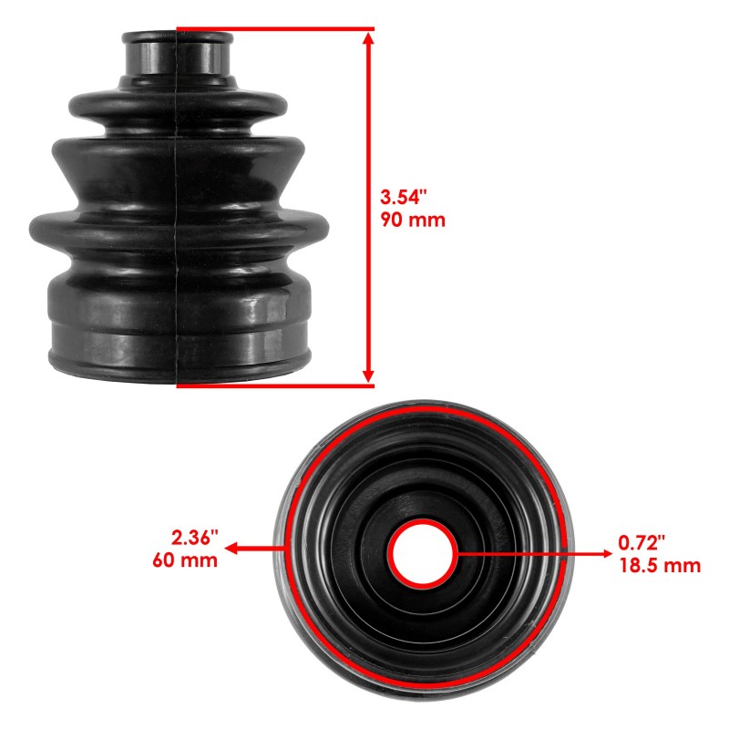 Caltric 2 Front Axle Outer And Inner CV Boot Kit
