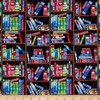 Timeless Treasures School Days Messy Bookshelves Multi, Quilting Fabric by