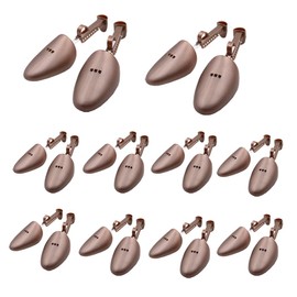 EchoDone 10 Pairs Practical Adjustable Length Men Shoe Tree Shoe Stretcher Boot Holder Shaper Support (Brown Color)