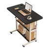 Mrsanmu Rolling Desk Adjustable Height,Small Computer Desk for Small Spaces