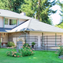 ARIFARO Decorative Garden Fence 4 Panels+1Gate 32in(H) x28in(W) No dig Animal Barrier Fencing,Pet Fence Rustproof Metal Wire Fencing Panel Border for Dog,Rabbits, and Patio(with gate)