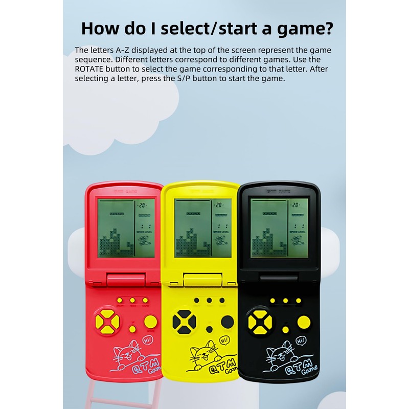 JXD 3.5-Inch Screen Block Game Console with Unique Flip Design