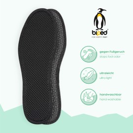 biped 2 Paar Aktivkohle Einlegesohlen - Für hygienische Frische auch im Sport- und Arbeitsschuh - Einlagen gegen Schweißfüße – handwaschbar z1017(42)