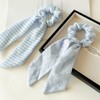 2 Pcs Blue Knotted Bow Hair Scarf Scrunchies with Hollow