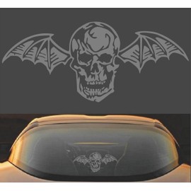 Avenged Sevenfold A7X Death Bat Metal Band Vinyl Decal Sticker (20" x 8.75", Grey)