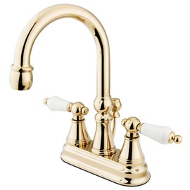 Elements of Design Nuvo ES2612PL Elements of Design Madison 2-Handle 4" Center Set Lavatory Faucet with Brass Pop-Up, 4-7/8", Polished Brass
