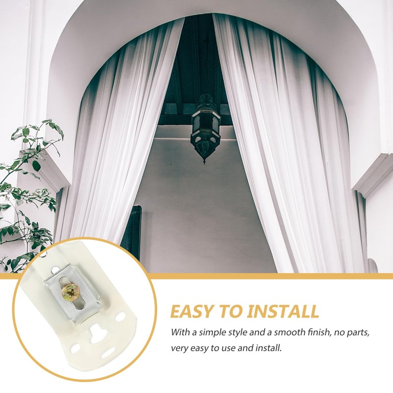 Curtain Track Bracket - Metal Wall Mount Brackets for Easy