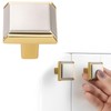 BEROSSA Nickel and Gold Cabinet Knobs Square Cabinet Pulls 10