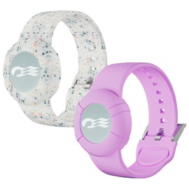 MAKCPOIMER Princess Medallion Sport Band Accessory, 2 Pack Silicone Wristband for holding Carnival Ocean Medallion,fit Women (Purple+Flower)