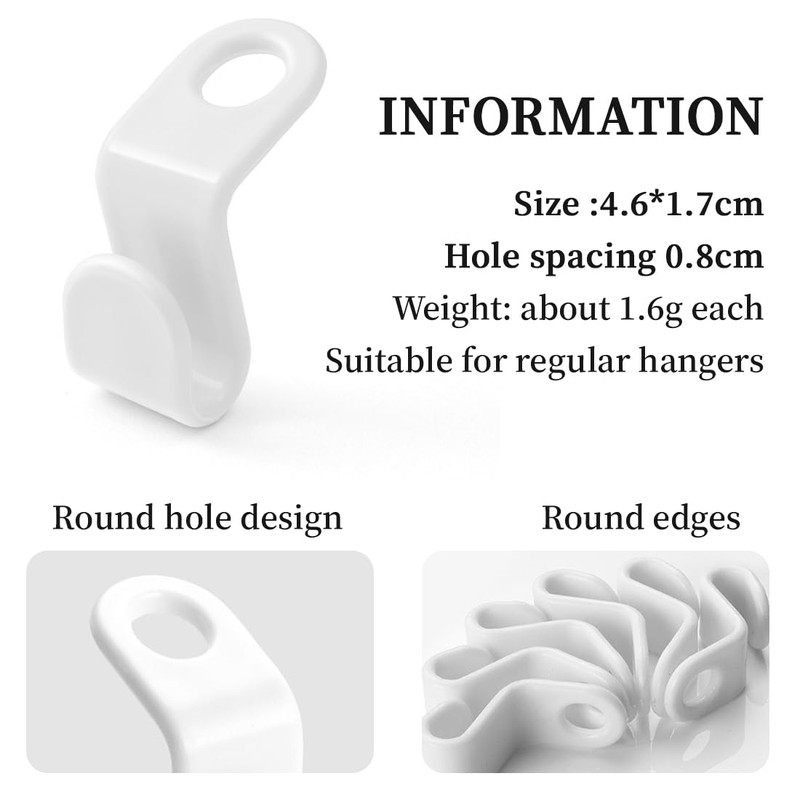 Pack of 50 Clothes Hangers, Space-saving, Clothes Hangers, Connecting Hooks,