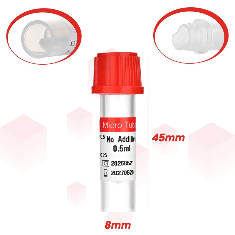 Meterbox Micro Blood Collection Tubes 0.5ml Plain Lab Collecting Tube