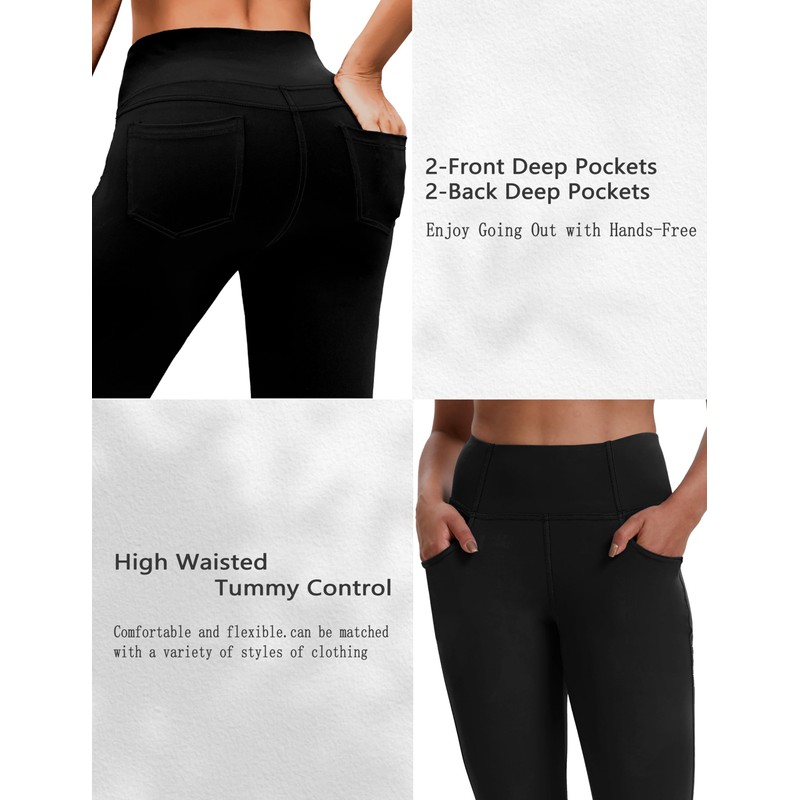 VOOVEEYA Women's Capri Leggings, Yoga Capris Pants with Pockets Stretchy