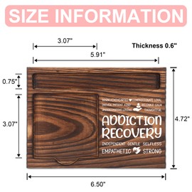 Addiction Recovery Gifts, Sober Sobriety Rehab Gift, Office Coworkers Staff Gifts, Sticky Note Holder Wooden Notepad & Pen Holder 6.5" x 4.7" - FTA301