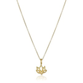 ZYAWP Message Card Lotus Flower Pendant Necklace Friendship Interlocking Infinity Circles Chain Dainty Pendant Necklace Meaning Gifts for Women and Sisters