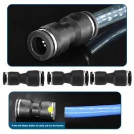 Be In Your Mind Pack of 20 6mm to 8mm Black Straight Reducer for Connecting Pneumatic Fittings Quick Release Air Connectors for Tools and Manufacturing