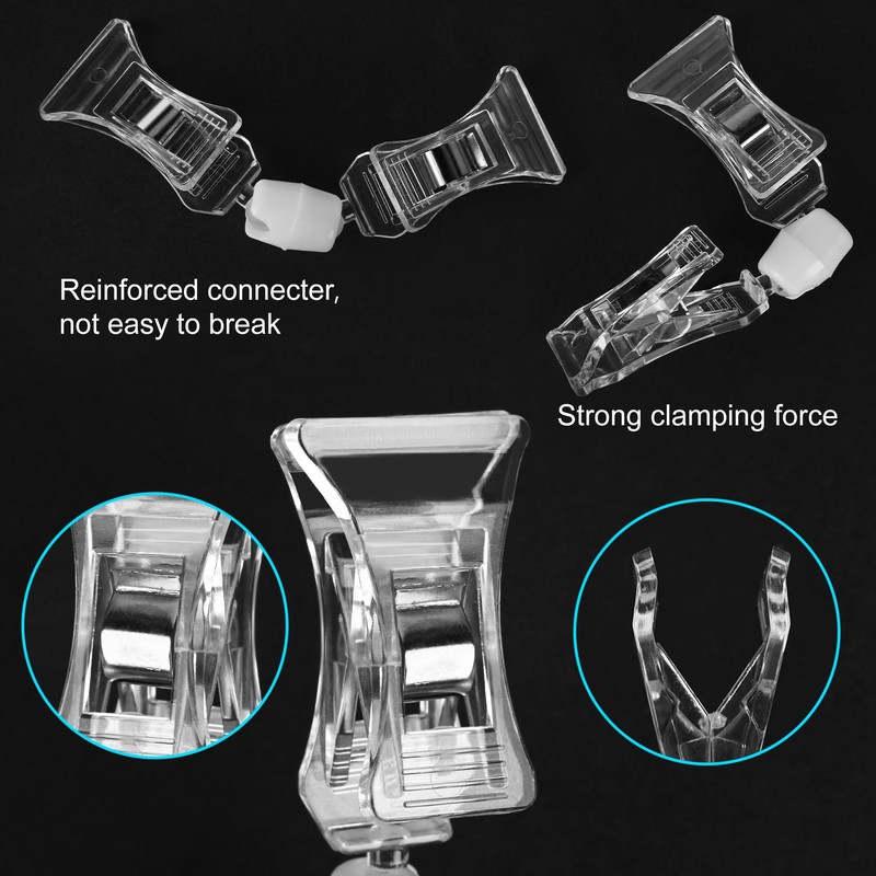 Clear Merchandise Display Sign Clips - 30 Pack Plastic Label