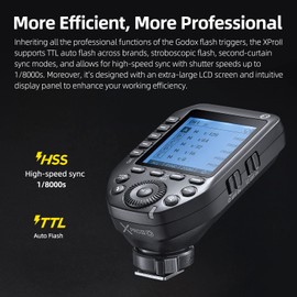 Godox XProII-O TTL Wireless Flash Trigger 1/8000s HSS, TCM Instantaneous Switching, APP Control, 16 Groups 32 Channels, Stable Signal, Responsive, Suitable for Olympus/Panasonic Cameras