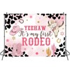 Mocsicka Western Cowgirl Birthday Backdrop My First Rodeo Birthday Decorations