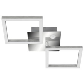 TELEFUNKEN - 318508TF LED Ceiling Light with Motion Sensor with Continuous Light Function Warm White Light Colour 12 Watt 1200 Lumen Chrome/Aluminium 470 x 226 x 74 mm (L x W x H)